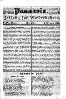 Passavia (Donau-Zeitung) Montag 3. November 1845