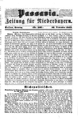 Passavia (Donau-Zeitung) Sonntag 16. November 1845