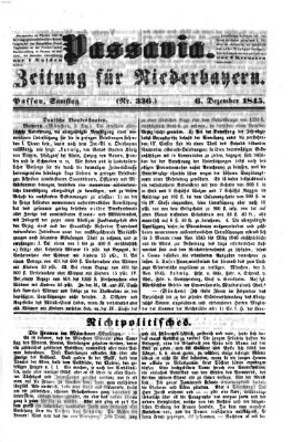 Passavia (Donau-Zeitung) Samstag 6. Dezember 1845