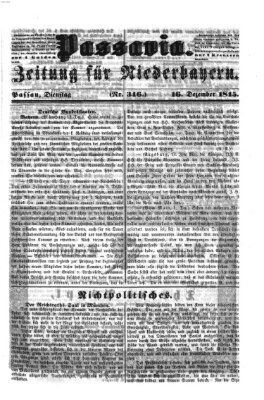 Passavia (Donau-Zeitung) Dienstag 16. Dezember 1845