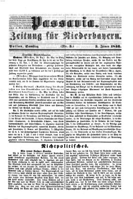 Passavia (Donau-Zeitung) Samstag 3. Januar 1846