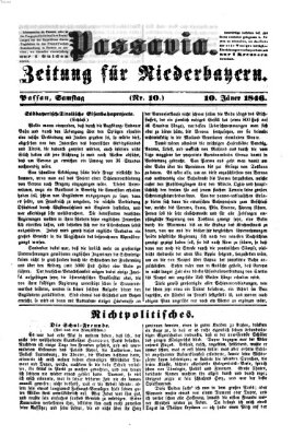 Passavia (Donau-Zeitung) Samstag 10. Januar 1846