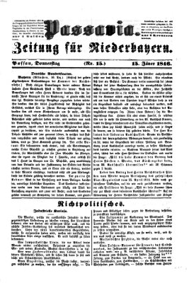Passavia (Donau-Zeitung) Donnerstag 15. Januar 1846