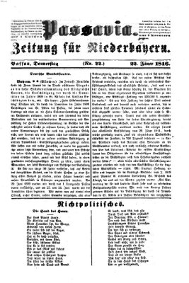 Passavia (Donau-Zeitung) Donnerstag 22. Januar 1846