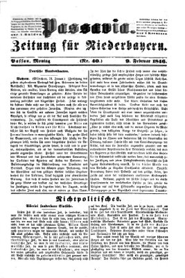 Passavia (Donau-Zeitung) Montag 9. Februar 1846