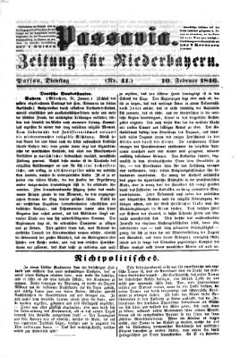 Passavia (Donau-Zeitung) Dienstag 10. Februar 1846