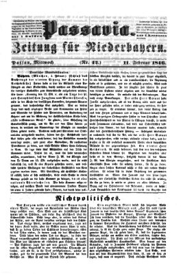 Passavia (Donau-Zeitung) Mittwoch 11. Februar 1846