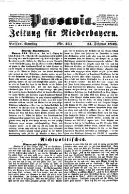 Passavia (Donau-Zeitung) Samstag 14. Februar 1846