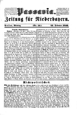 Passavia (Donau-Zeitung) Montag 23. Februar 1846