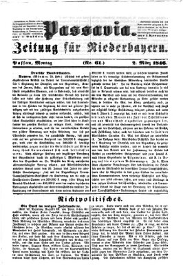 Passavia (Donau-Zeitung) Montag 2. März 1846