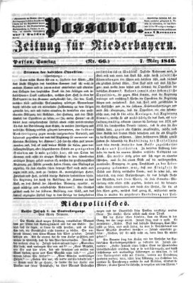 Passavia (Donau-Zeitung) Samstag 7. März 1846