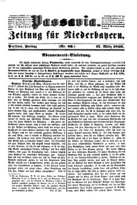 Passavia (Donau-Zeitung) Freitag 27. März 1846