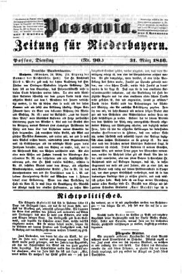 Passavia (Donau-Zeitung) Dienstag 31. März 1846