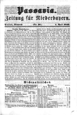 Passavia (Donau-Zeitung) Mittwoch 1. April 1846