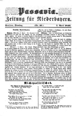 Passavia (Donau-Zeitung) Dienstag 7. April 1846