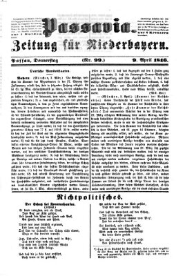 Passavia (Donau-Zeitung) Donnerstag 9. April 1846