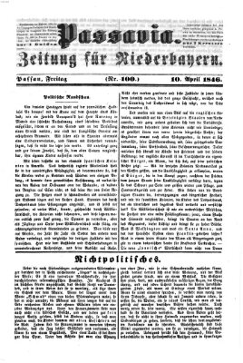 Passavia (Donau-Zeitung) Freitag 10. April 1846