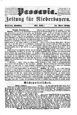 Passavia (Donau-Zeitung) Samstag 11. April 1846