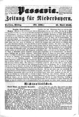 Passavia (Donau-Zeitung) Freitag 17. April 1846