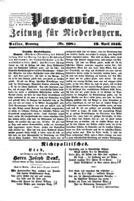Passavia (Donau-Zeitung) Sonntag 19. April 1846