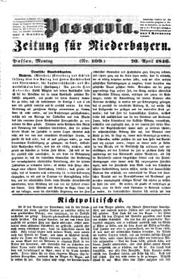 Passavia (Donau-Zeitung) Montag 20. April 1846