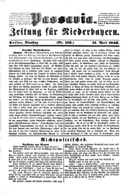 Passavia (Donau-Zeitung) Dienstag 21. April 1846