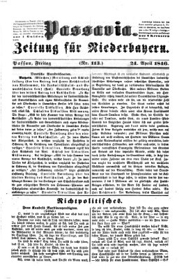 Passavia (Donau-Zeitung) Freitag 24. April 1846