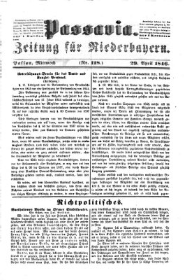 Passavia (Donau-Zeitung) Mittwoch 29. April 1846