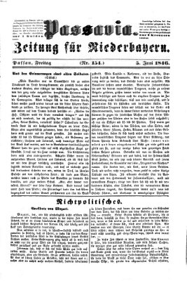 Passavia (Donau-Zeitung) Freitag 5. Juni 1846