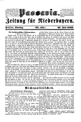 Passavia (Donau-Zeitung) Dienstag 23. Juni 1846