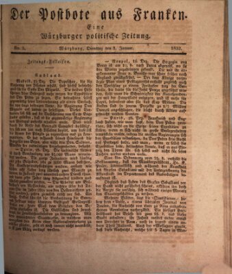 Der Postbote aus Franken Dienstag 3. Januar 1832