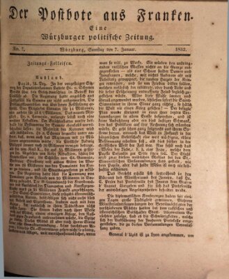 Der Postbote aus Franken Samstag 7. Januar 1832