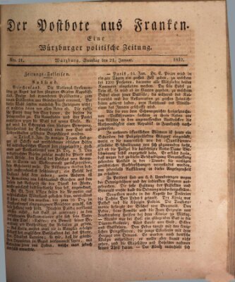 Der Postbote aus Franken Samstag 21. Januar 1832