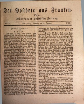 Der Postbote aus Franken Sonntag 22. Januar 1832