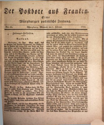 Der Postbote aus Franken Mittwoch 1. Februar 1832