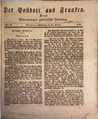 Der Postbote aus Franken Donnerstag 16. Februar 1832