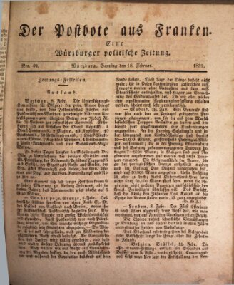 Der Postbote aus Franken Samstag 18. Februar 1832