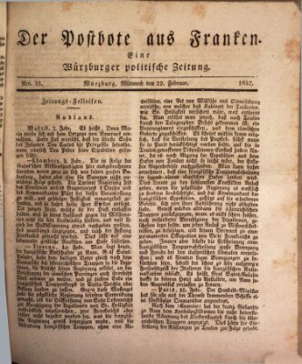 Der Postbote aus Franken Mittwoch 22. Februar 1832