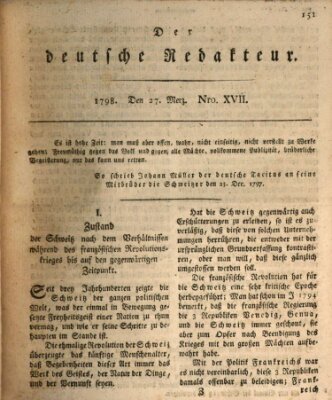 Der deutsche Redakteur Dienstag 27. März 1798