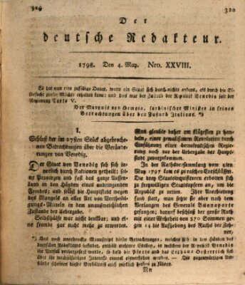 Der deutsche Redakteur Freitag 4. Mai 1798