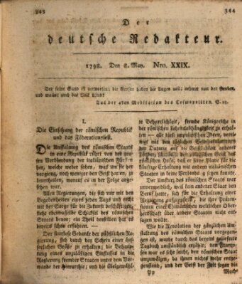 Der deutsche Redakteur Dienstag 8. Mai 1798