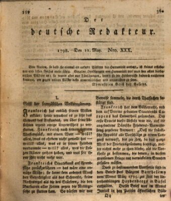 Der deutsche Redakteur Freitag 11. Mai 1798