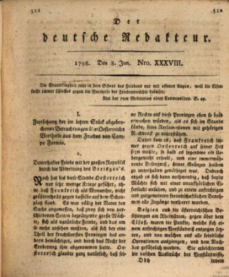 Der deutsche Redakteur Freitag 8. Juni 1798