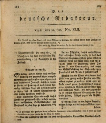 Der deutsche Redakteur Freitag 22. Juni 1798