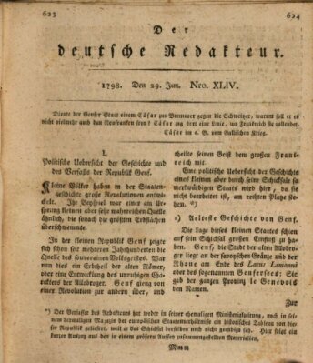 Der deutsche Redakteur Freitag 29. Juni 1798