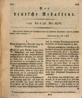 Der deutsche Redakteur Freitag 6. Juli 1798