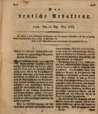 Der deutsche Redakteur Freitag 10. August 1798