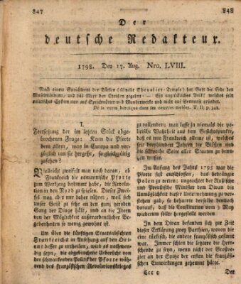 Der deutsche Redakteur Freitag 17. August 1798