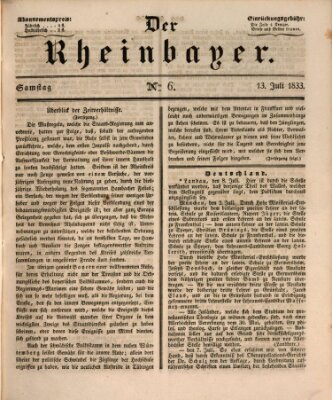 Der Rheinbayer Samstag 13. Juli 1833