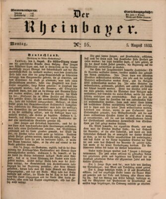 Der Rheinbayer Montag 5. August 1833